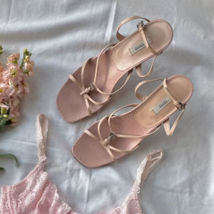 Vintage Prada sandals from the 90s in light pink/nude, size 38